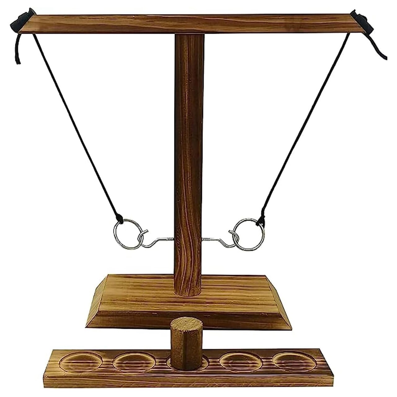 Bolaball: Wooden Hook & Ring Toss Game - Outdoor/Indoor Yard Games, Interactive Activity, Handmade Wooden Hook, Adults & Family